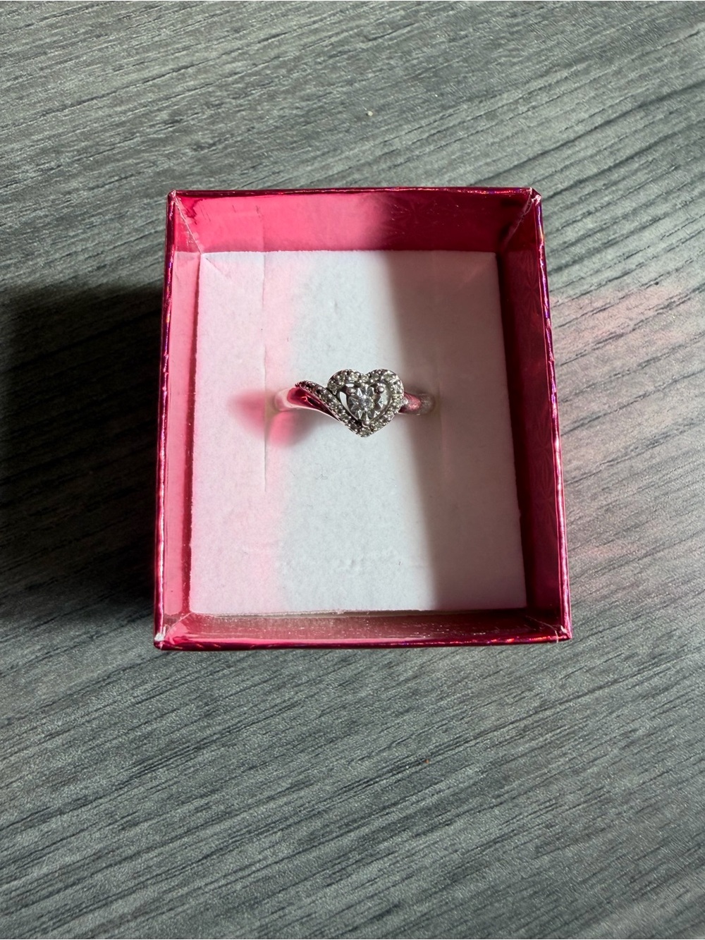 925 Silver Heart Halo Ring